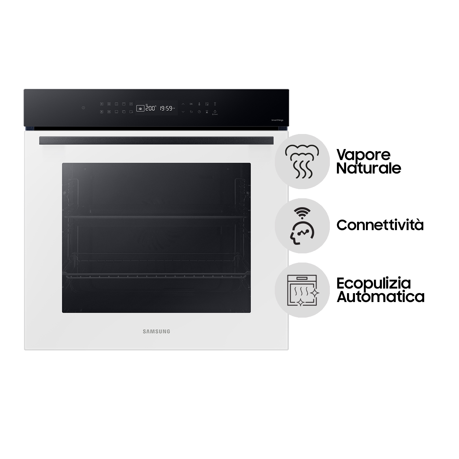 Samsung NV7B4040VBW Forno ad incasso Multifunzione Serie 4 76 L A+ Vetro Bianco - immagine 2