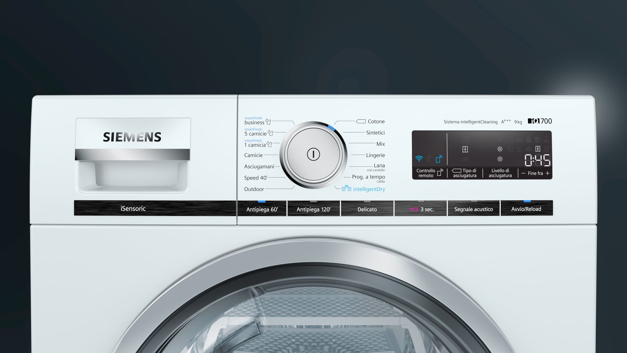 Siemens iQ700 WT47XKH9IT asciugatrice Libera installazione Caricamento frontale 9 kg A+++ Bianco - immagine 3