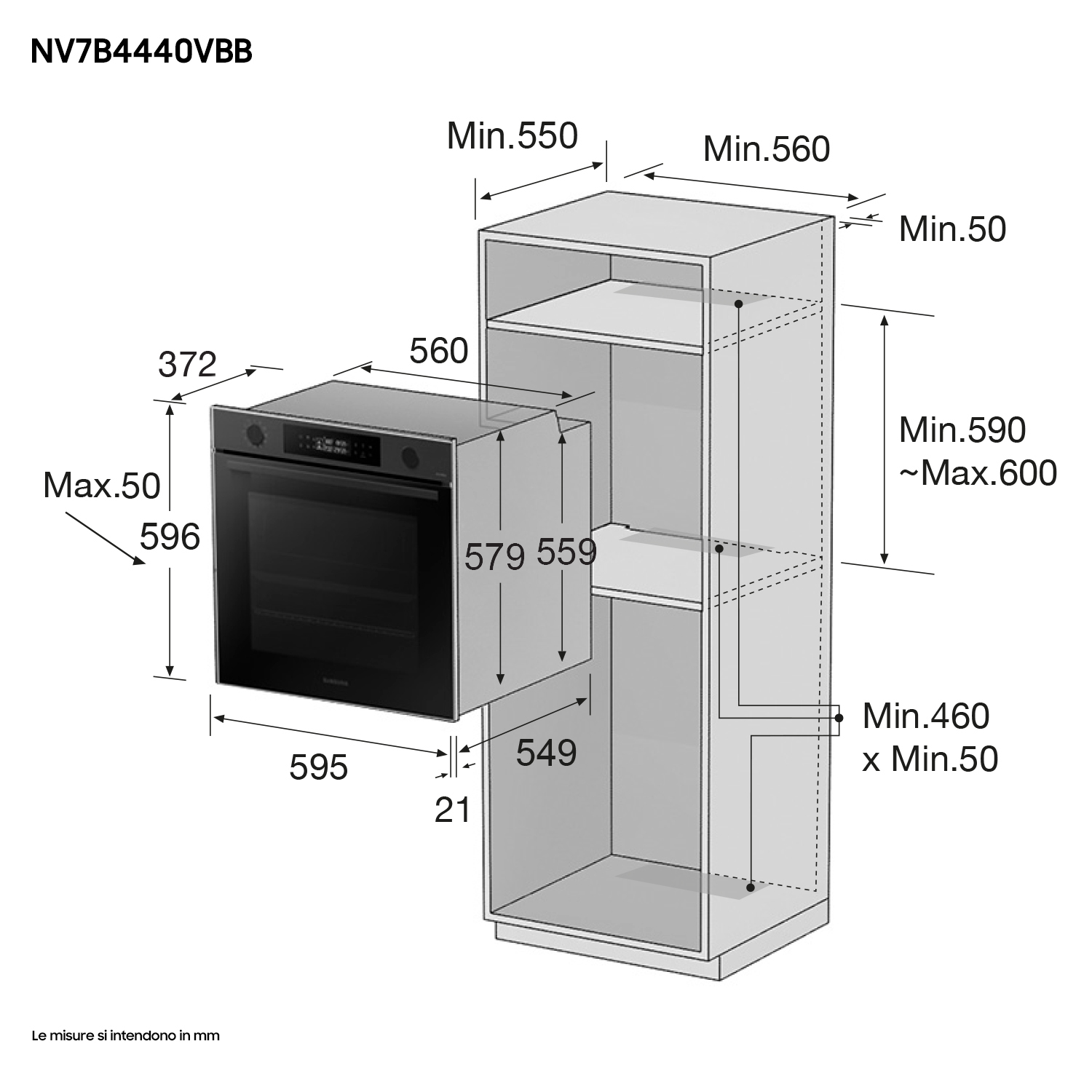 Samsung NV7B4440VBB Forno ad incasso Dual Cook Serie 4 76 L A+ Black Inox - immagine 4