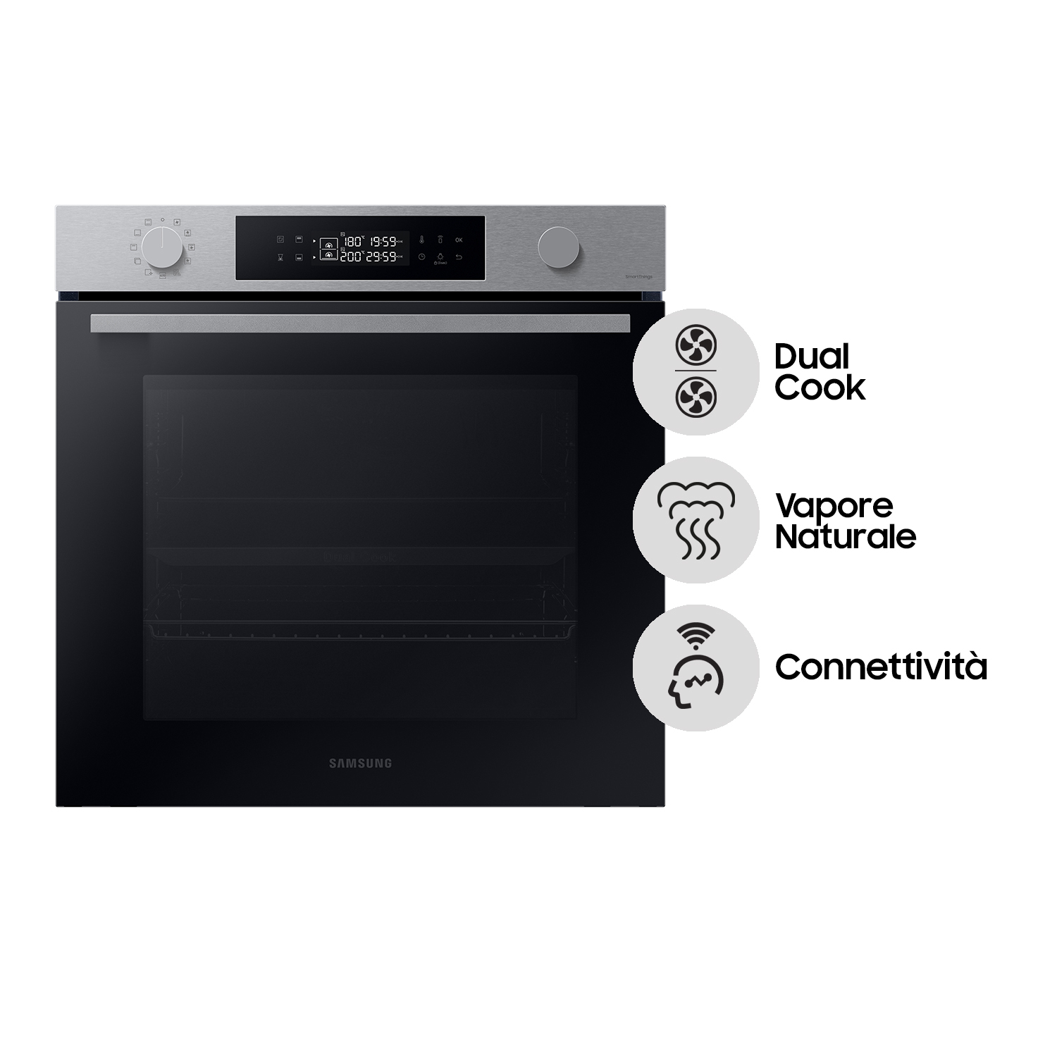 Samsung NV7B44403BS Forno ad incasso Dual Cook Serie 4 76 L A+ Inox - immagine 2
