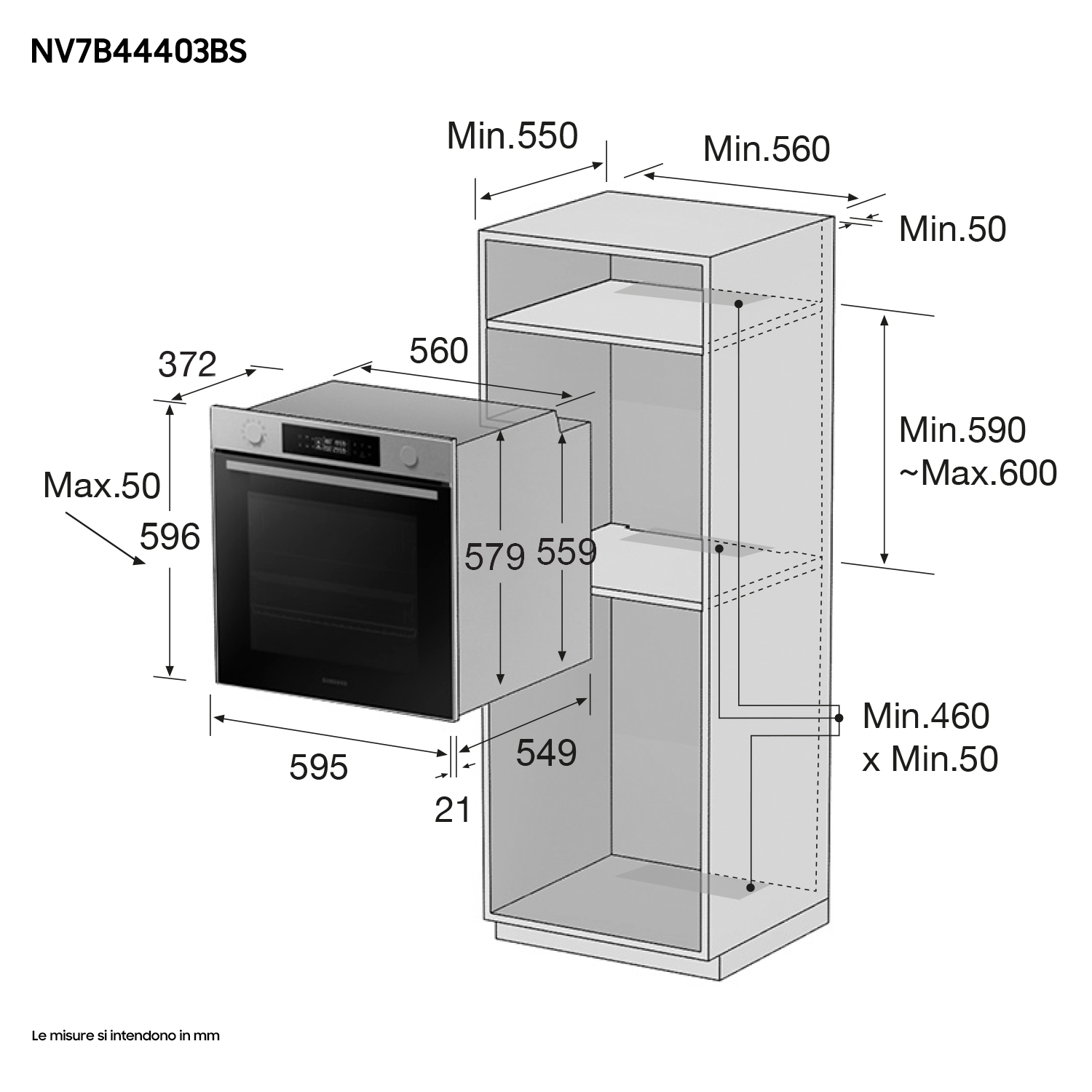 Samsung NV7B44403BS Forno ad incasso Dual Cook Serie 4 76 L A+ Inox - immagine 4