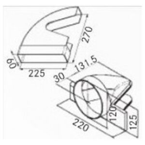 Franke 9925213 Curva per cappe rettangolare / circolare 90°