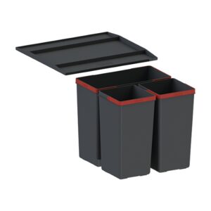 Franke EASYSORT 450-1-2 Contenitore per la raccolta differenziata 14.5 l x 1 + 7.5 l x 2 - nero