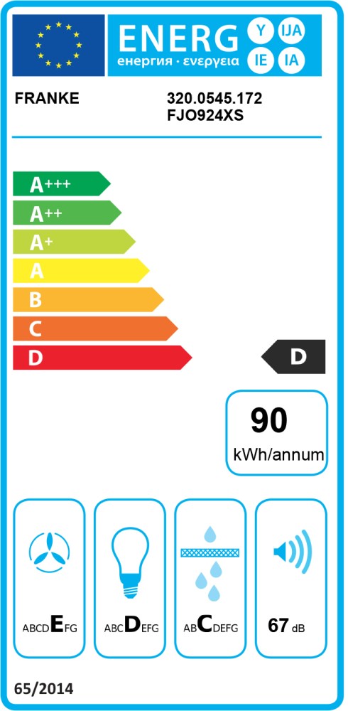 Franke FJO 924 XS Joy Cappa a parete cm. 90 - inox satinato - immagine 2