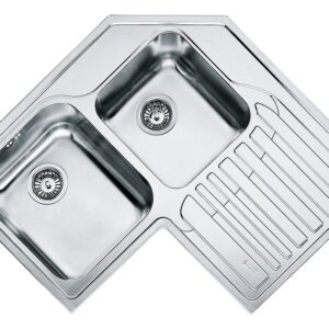 Franke STX 621-E Angolo Lavello angolo 2 vasche incasso 83 x 83 x 50 con gocciolatoio destro - inox satinato