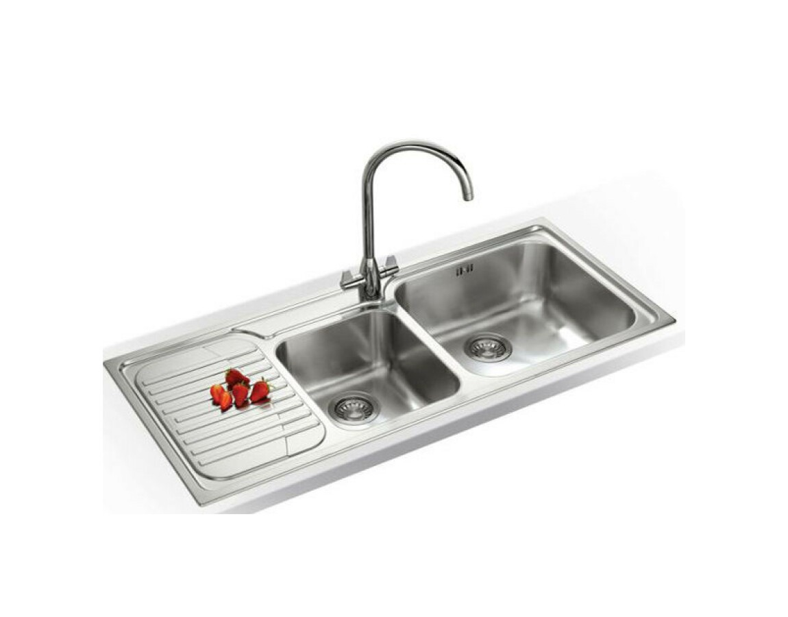Franke GAX 621 Galassia Lavello 2 vasche incasso 116 x 50 con gocciolatoio sinistro - inox satinato - immagine 2
