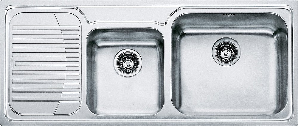 Franke GAX 621 Galassia Lavello 2 vasche incasso 116 x 50 con gocciolatoio sinistro - inox satinato