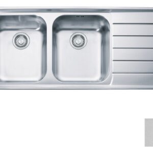 Franke NET 621 Neptune Lavello 2 vasche incasso 116 x 51 con gocciolatoio destro - microdekor