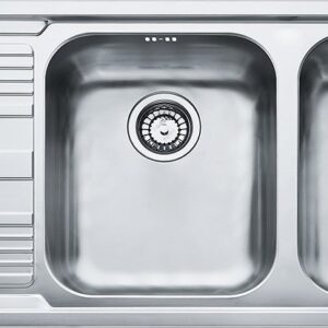 Franke LLX 621 Logica Line Lavello 2 vasche incasso 116 x 50 con gocciolatoio sinistro - inox satinato