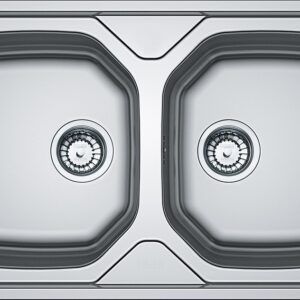Franke OLX 620 Onda Line Lavello 2 vasche incasso 79 x 50 - inox satinato