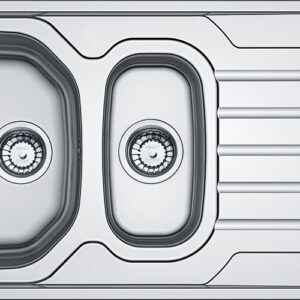 Franke OLX 651 Onda Line Lavello 1 vasca e 1/2 incasso 100 x 50 con gocciolatoio destro - inox satinato