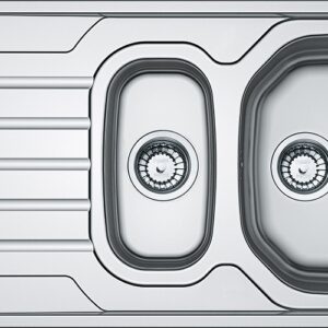 Franke OLX 651 Onda Line Lavello 1 vasca e 1/2 incasso 100 x 50 con gocciolatoio sinistro - inox satinato