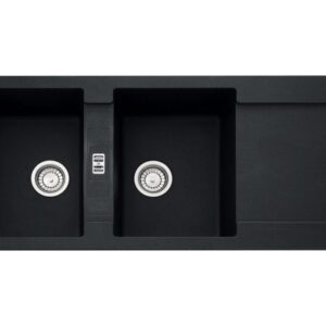 Franke MRG 621 Maris Lavello 2 vasche incasso 116 x 50 con gocciolatoio reversibile - nero