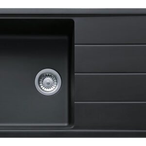 Franke BFG 611-97 Boston Lavello 1 vasca incasso 97 x 50 con gocciolatoio reversibile - nero