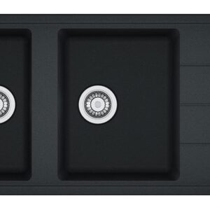Franke BFG 621 Boston Lavello 2 vasche incasso 116 x 50 con gocciolatoio reversibile - nero