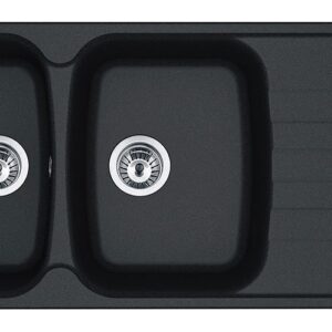 Franke AZG 621 Antea Lavello incasso 116 x 50 nero - gocciolatoio reversibile