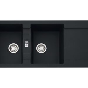 Franke MRG 621 Maris Lavello 2 vasche incasso 116 x 50 cm con gocciolatoio reversibile - black matt