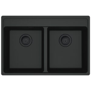 Franke MRG 620-35-35 TL Maris Lavello 2 vasche incasso 76 x 51 cm - black matt
