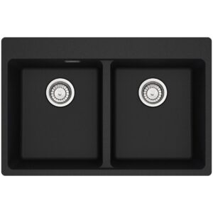 Franke MRG 620-34-34 TL Maris Lavello 2 vasche incasso 76 x 50 - nero