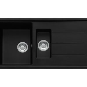 Franke BFG 651 Boston Lavello 1 vasca e 1/2 incasso 97 x 50 cm con gocciolatoio reversibile - black matt