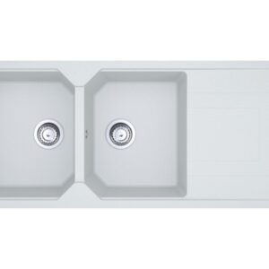 Franke UBG 621 Urban Lavello 2 vasche incasso 116 x 50 cm con gocciolatoio reversibile - bianco