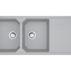 Franke UBG 621 Urban Lavello 2 vasche incasso 116 x 50 cm con gocciolatoio reversibile - alluminio