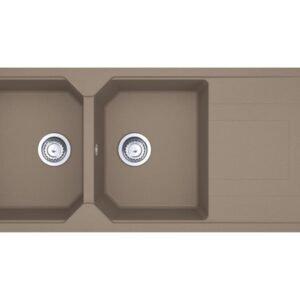 Franke UBG 621 Urban Lavello 2 vasche incasso 116 x 50 cm con gocciolatoio reversibile - oyster