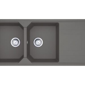 Franke UBG 621 Urban Lavello 2 vasche incasso 116 x 50 cm con gocciolatoio reversibile - stone grey