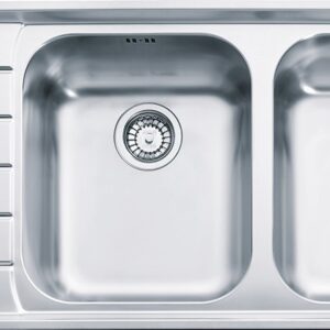 Franke NEX 221 Neptune Lavello 2 vasche semifilo/filotop 116 x 51 con gocciolatoio sinistro - inox satinato