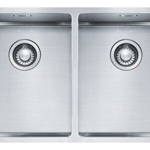 Franke BXX 220/120 34-34 Box Lavello 2 vasche semifilo/filotop/sottotop 74 x 45 - inox satinato
