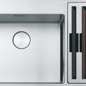 Franke BWX 220-54-27 Box Center Lavello 2 vasche semifilo/filotop 86 x 51 - inox satinato - vano accessorio destro