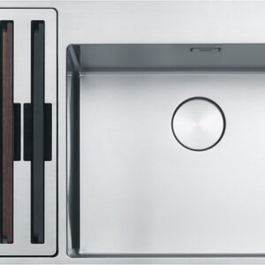 Franke BWX 220-54-27 Box Center Lavello 2 vasche semifilo/filotop 86 x 51 - inox satinato - vano accessorio sinistro