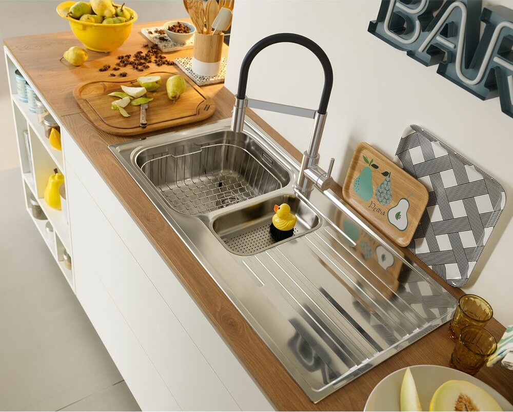 Franke LINA SEMI-PRO Miscelatore cucina con doccetta - cromo/nero - immagine 2