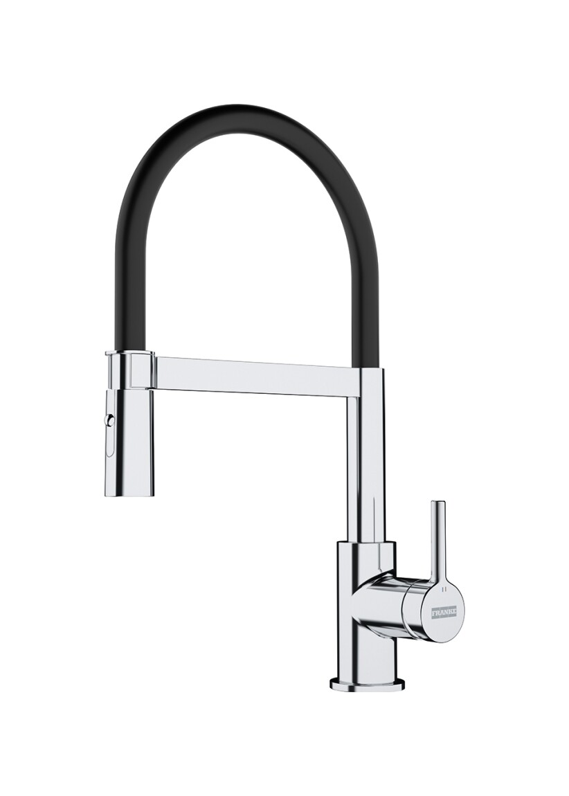 Franke LINA SEMI-PRO Miscelatore cucina con doccetta - cromo/nero