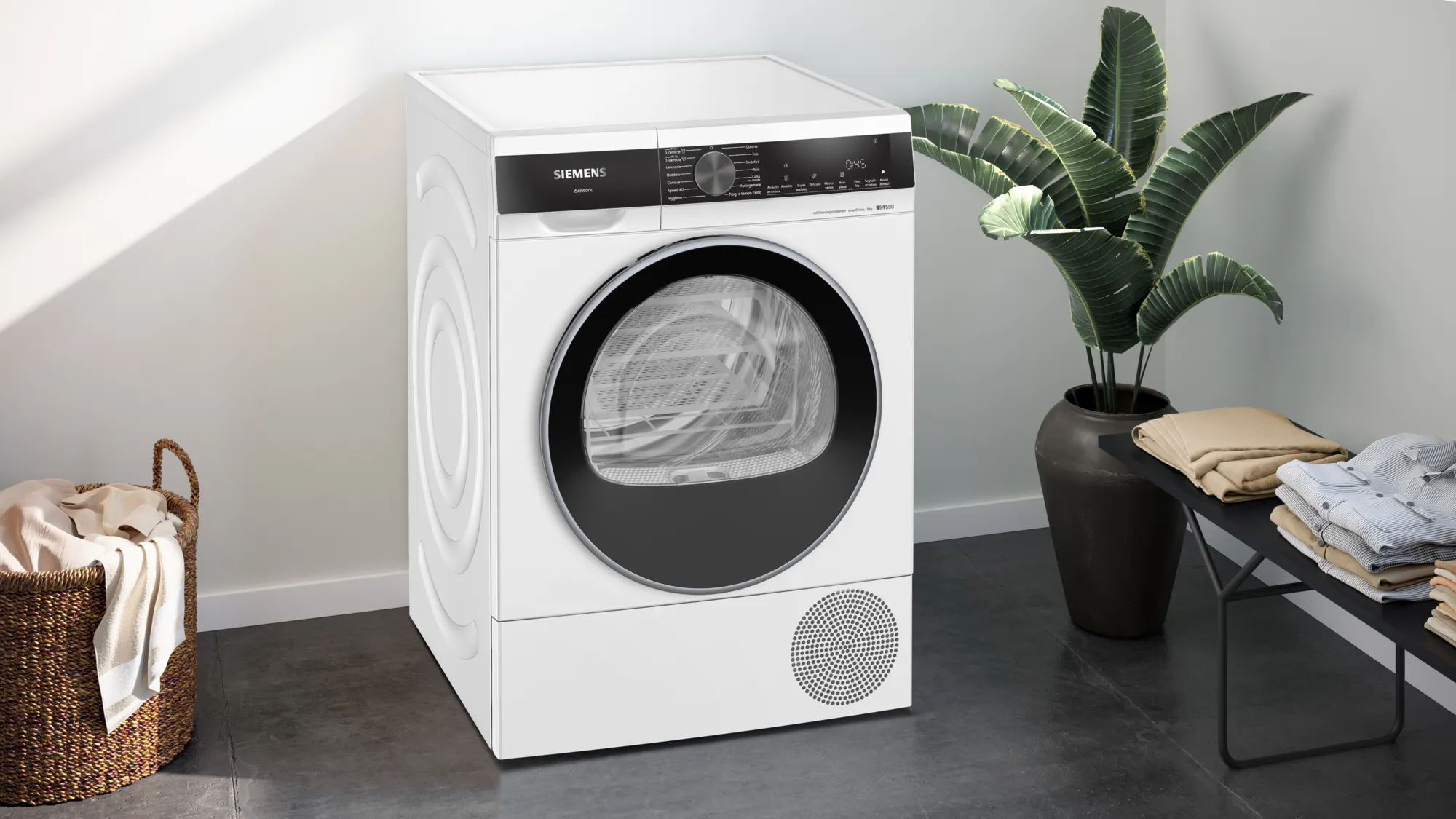 Siemens iQ500 WQ45G2C0IT asciugatrice Libera installazione a pompa di calore cm.60 - capacità 9 kg - bianco - immagine 3