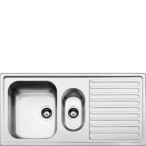 Lavello LLR102-2 | Universale | Lavello saldato | Semifilo | Gocciolatoio: Reversibile | Numero vasche: 1 + 1/2 | Acciaio Inox