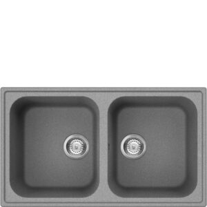 SMEG LAVELLO 86 2VAS CEMENTO LZ862CT