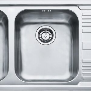Franke LLX 621 Logica Line Lavello 2 vasche incasso 116 x 50 con gocciolatoio destro - inox satinato