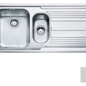 Franke LLL 651 Logica Line Lavello 1 vasca e 1/2 incasso 100 x 50 con gocciolatoio destro - dekor