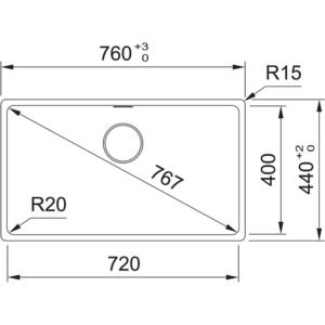Franke MRG 610-72 Maris Lavello 1 vasca sopratop 76 x 44 - oyster