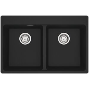 Franke MRG 620-34-34 TL Maris Lavello 2 vasche incasso 76 x 50 cm - black matt