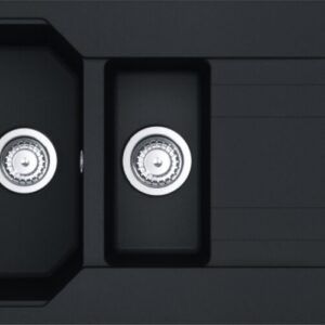 Franke UBG 651 Urban Lavello 1 vasca e 1/2 incasso 100 x 50 cm con gocciolatoio reversibile - black matt