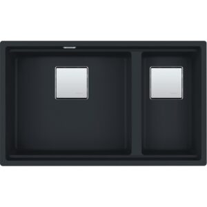 Franke KNG 120 Kubus 2 Lavello 1 vasca e 1/2 sottotop 76 x 46 cm - black matt