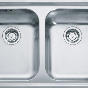 Franke NEX 220 Neptune Lavello 2 vasche semifilo/filotop 86 x 51 - inox satinato
